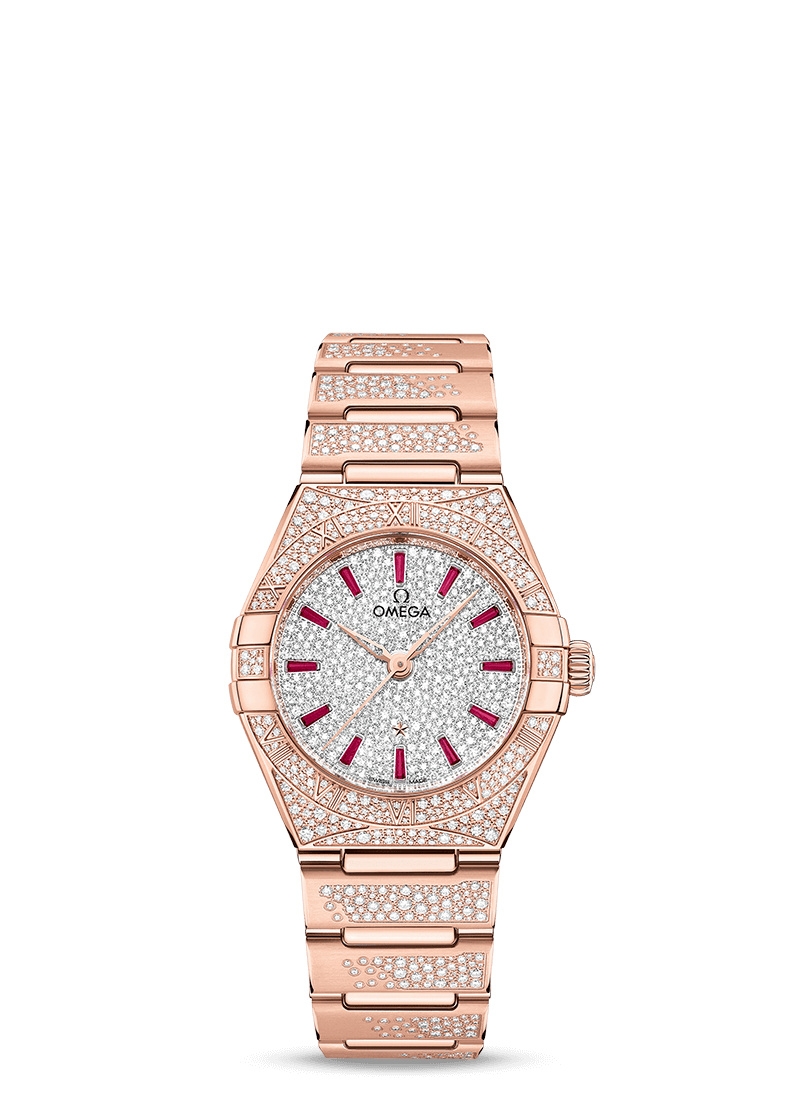 Omega 131.55.29.20.99.003 : Constellation Manhattan 29 Co-Axial Master Chronometer Sedna Gold / Snow / Bracelet