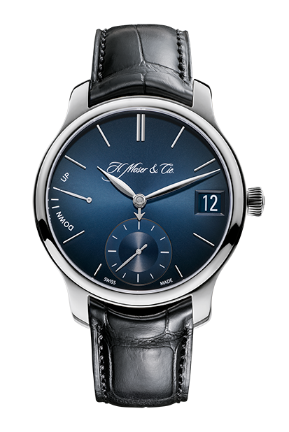 H. Moser & Cie 1341-0601 : Endeavour Perpetual Calendar, Palladium, Blue Fumé Dial