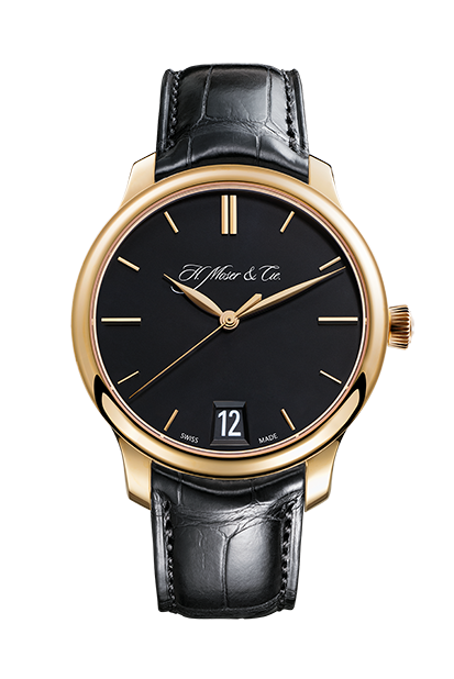 H. Moser & Cie 1342-0100 : Endeavour Big Date, Rose Gold, Black Dial