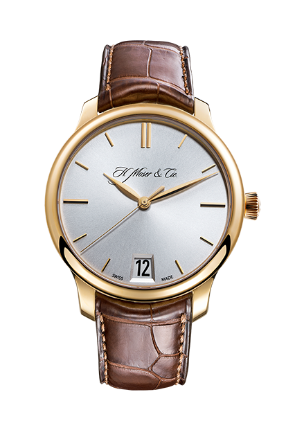 H. Moser & Cie 1342-0101 : Endeavour Big Date, Rose Gold, Argenté Dial