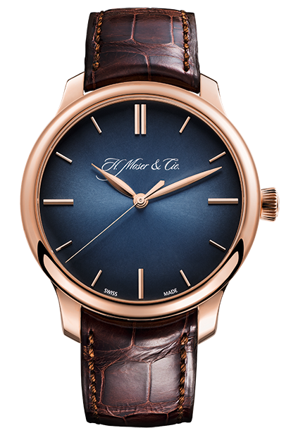 H. Moser & Cie 1343-0401 : Endeavour Centre Seconds, Red Gold, Blue Fumé Dial