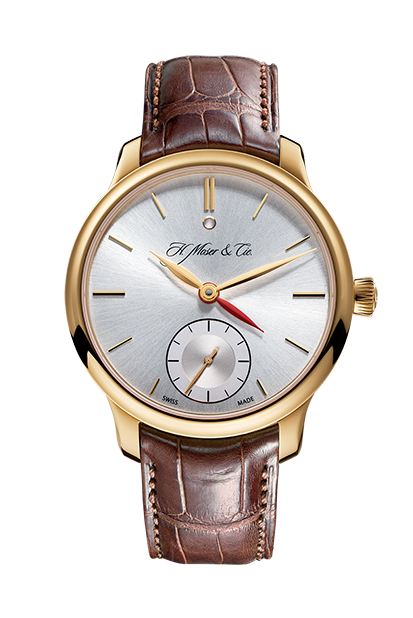 H. Moser & Cie 1346-0101 : Endeavour Dual Time, Rose Gold, Argenté Dial