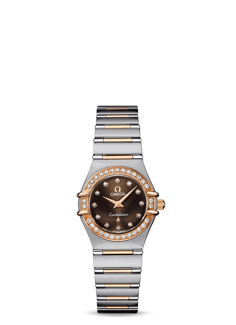 Omega 1360.60.00 : Constellation Quartz 22.5 '95 Stainless Steel / Red Gold / Diamond / Brown