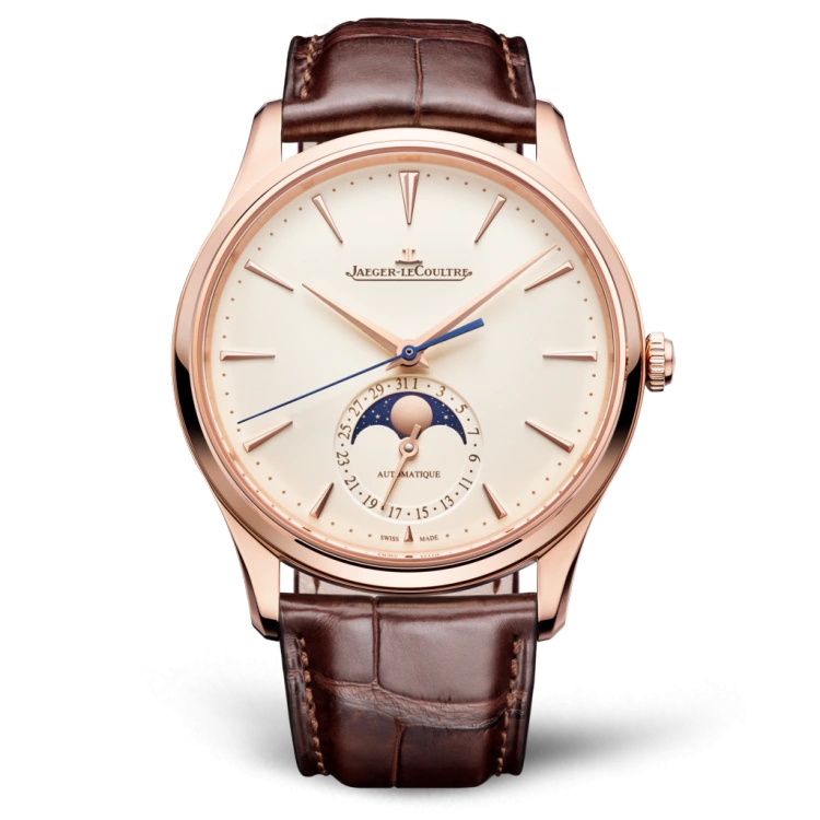 Jaeger-LeCoultre 1362510 : Master Ultra Thin Moon Pink Gold / Eggshell / Alligator