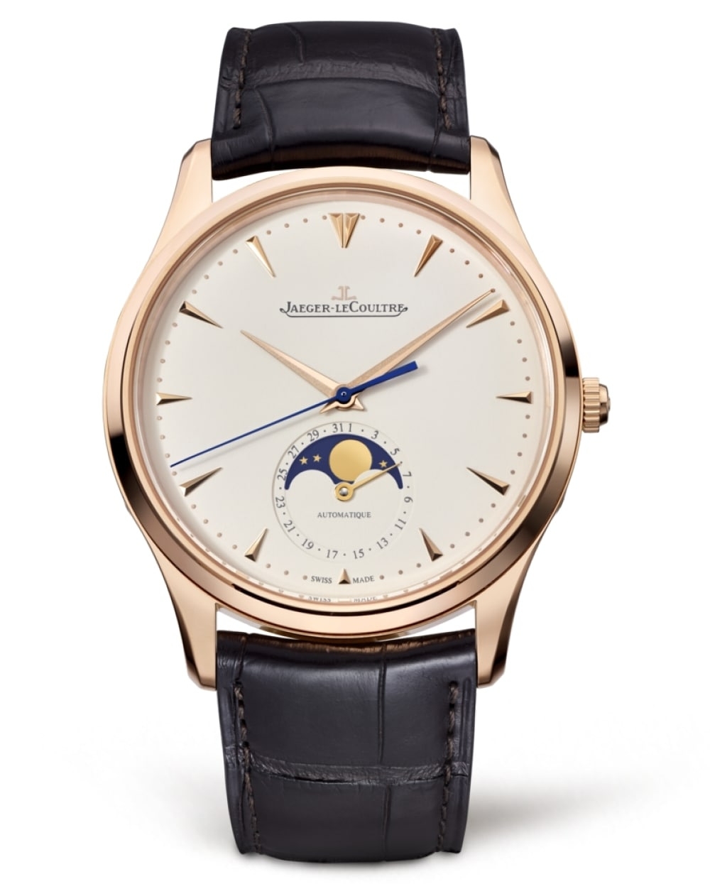 Jaeger-LeCoultre 1362520 : Master Ultra Thin Moon Pink Gold / Eggshell / Alligator
