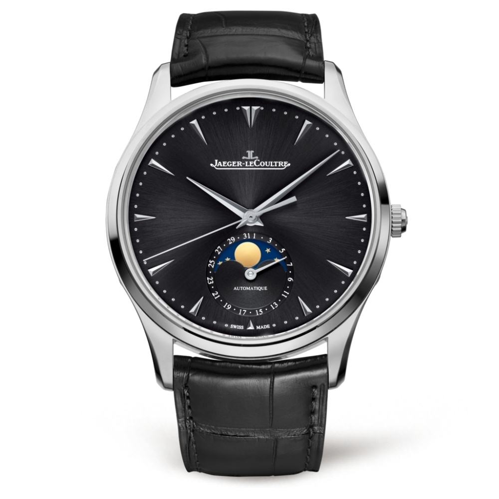 Jaeger-LeCoultre 1368470 : Master Ultra Thin Moon Stainless Steel / Black / Alligator