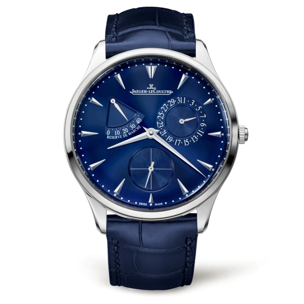 Jaeger-LeCoultre 1378480 : Master Ultra Thin Réserve de Marche Stainless Steel / Blue / Alligator