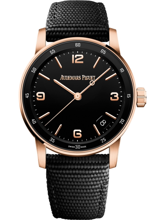 Audemars Piguet 15210OR.OO.A002KB.01 : CODE 11.59 Automatic Pink Gold / Black / Fabric