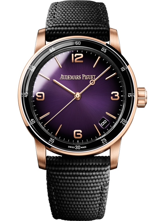 Audemars Piguet 15210OR.OO.A002KB.02 : CODE 11.59 Automatic Pink Gold / Puple / Fabric