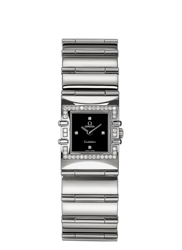 Omega 1528.46.00 : Constellation Quadra Quartz 19.3 Stainless Steel / Diamond / Black