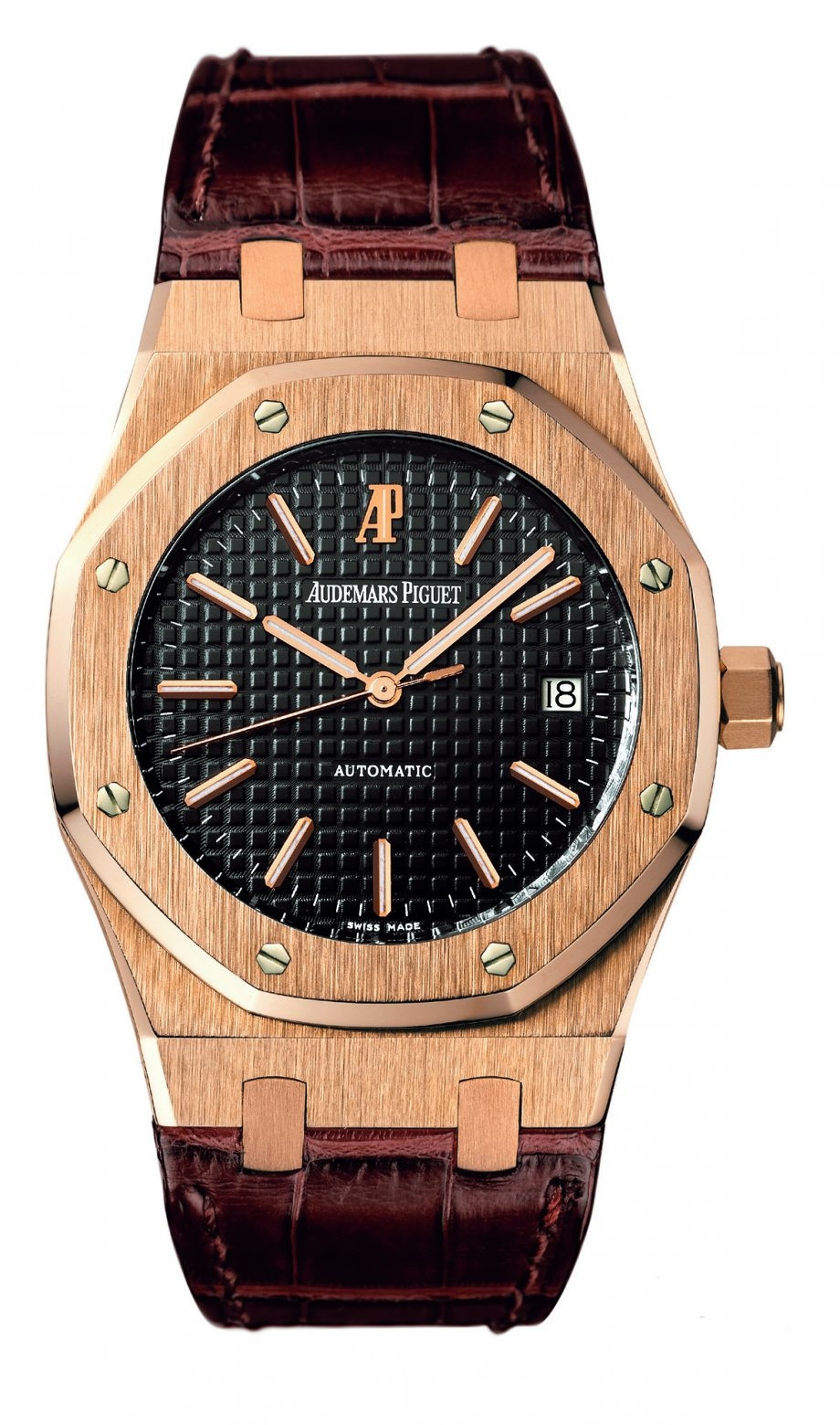 Audemars Piguet 15300OR.OO.D088CR.01 : Royal Oak 15300 Date Pink Gold / Black / Strap
