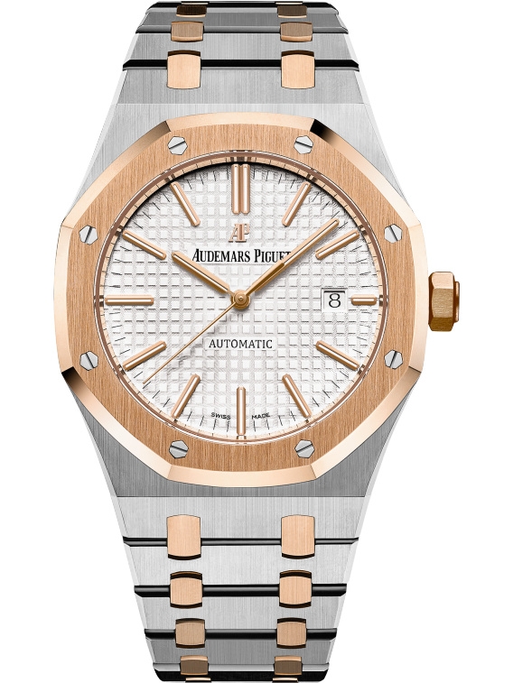 Audemars Piguet 15400SR.OO.1220SR.01 : Royal Oak 15400 Stainless Steel / Pink Gold / Silver