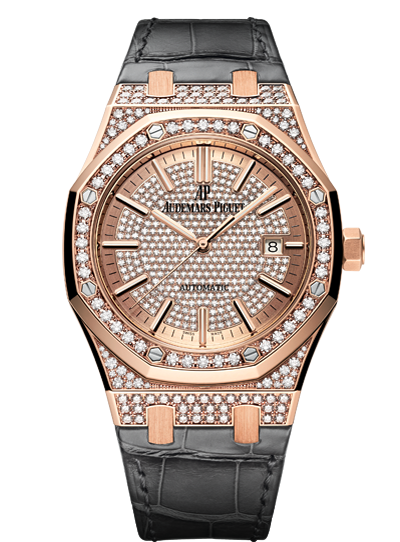 Audemars Piguet 15402OR.ZZ.D003CR.01 : Royal Oak 15402 Pink Gold / Diamond