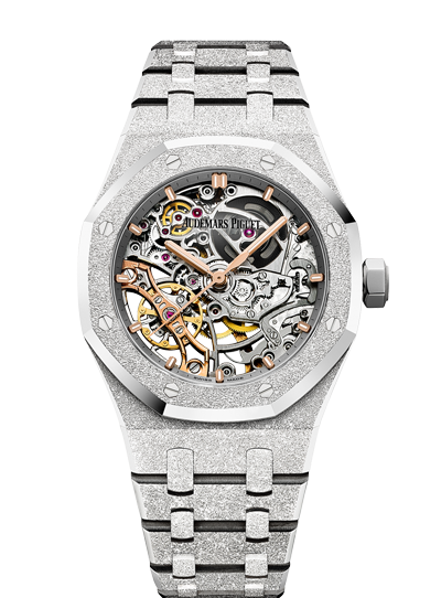 Audemars Piguet 15407BC.GG.1224BC.01 : Royal Oak 41 Double Balance Wheel Openworked Frosted White Gold