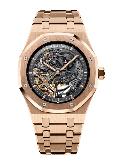 Audemars Piguet 15407OR.OO.1220OR.01 : Royal Oak 41 Double Balance Wheel Openworked Pink Gold