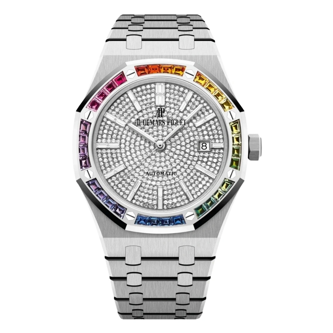 Audemars Piguet 15413BC.YY.1220BC.01 : Royal Oak Whitte Gold - Rainbow / Diamond
