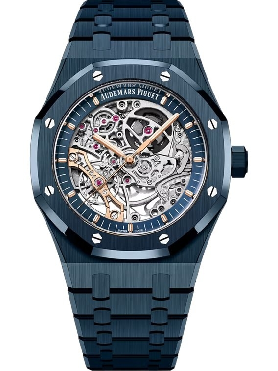 Audemars Piguet 15416CD.OO.1225CD.01 : Royal Oak 41 Double Balance Wheel Openworked Blue Nuit, Nuage 50 Ceramic