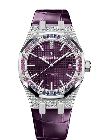 Audemars Piguet 15452BC.ZY.D600CR.01/ : Royal Oak Selfwinding 37 White Gold / Sapphire / Purple