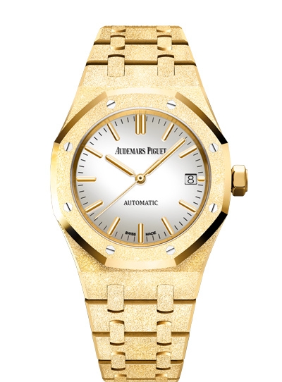 Audemars Piguet 15454BA.GG.1259BA.02 : Royal Oak 15454 Selfwinding Frosted Yellow Gold / Silver