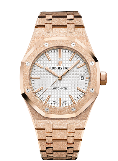 Audemars Piguet 15454OR.GG.1259OR.01 : Royal Oak 15454 Selfwinding Frosted Pink Gold / Silver