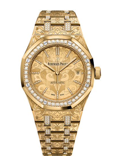 Audemars Piguet 15456BA.ZG.1251BA.01 : Royal Oak 15456 Selfwinding Yellow Gold / Cashmere