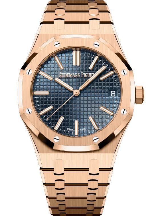 Audemars Piguet 15510OR.OO.1320OR.03 : Royal Oak Selfwinding 41 Pink Gold / Blue