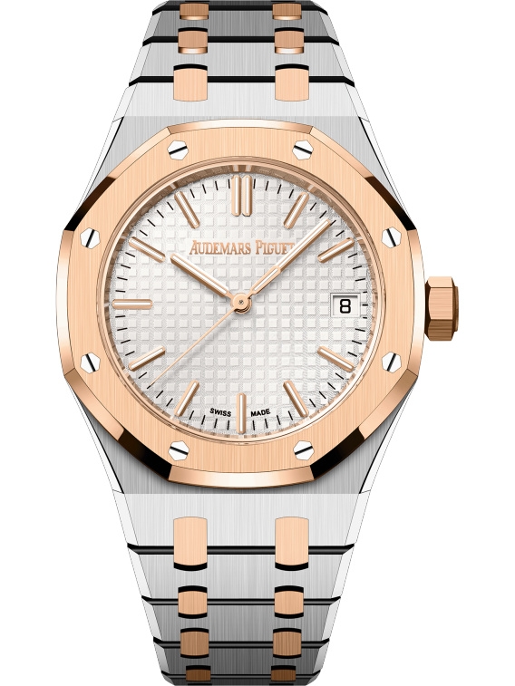 Audemars Piguet 15550SR.OO.1356SR.02 : Royal Oak Selfwinding 37 Stainless Steel / Pink Gold / Silver
