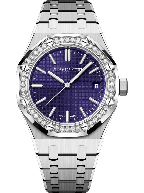 Audemars Piguet 15551BC.ZZ.1356BC.02 : Royal Oak Selfwinding 37 White Gold - Diamond / Purple