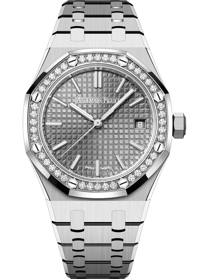 Audemars Piguet 15551ST.ZZ.1356ST.03 : Royal Oak Selfwinding 37 Stainless Steel - Diamond / Grey / 50th Anniversary
