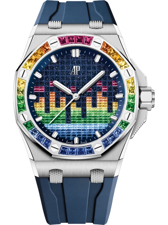 Audemars Piguet 15601BC.YY.D343CA.01 : Royal Oak Offshore Selfwinding Music Edition White Gold - Rainbow / Aventurine