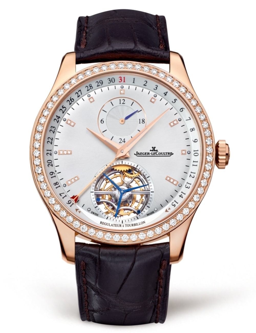 Jaeger-LeCoultre 1562401 : Master Tourbillon Pink Gold / Diamond / Silver / Alligator