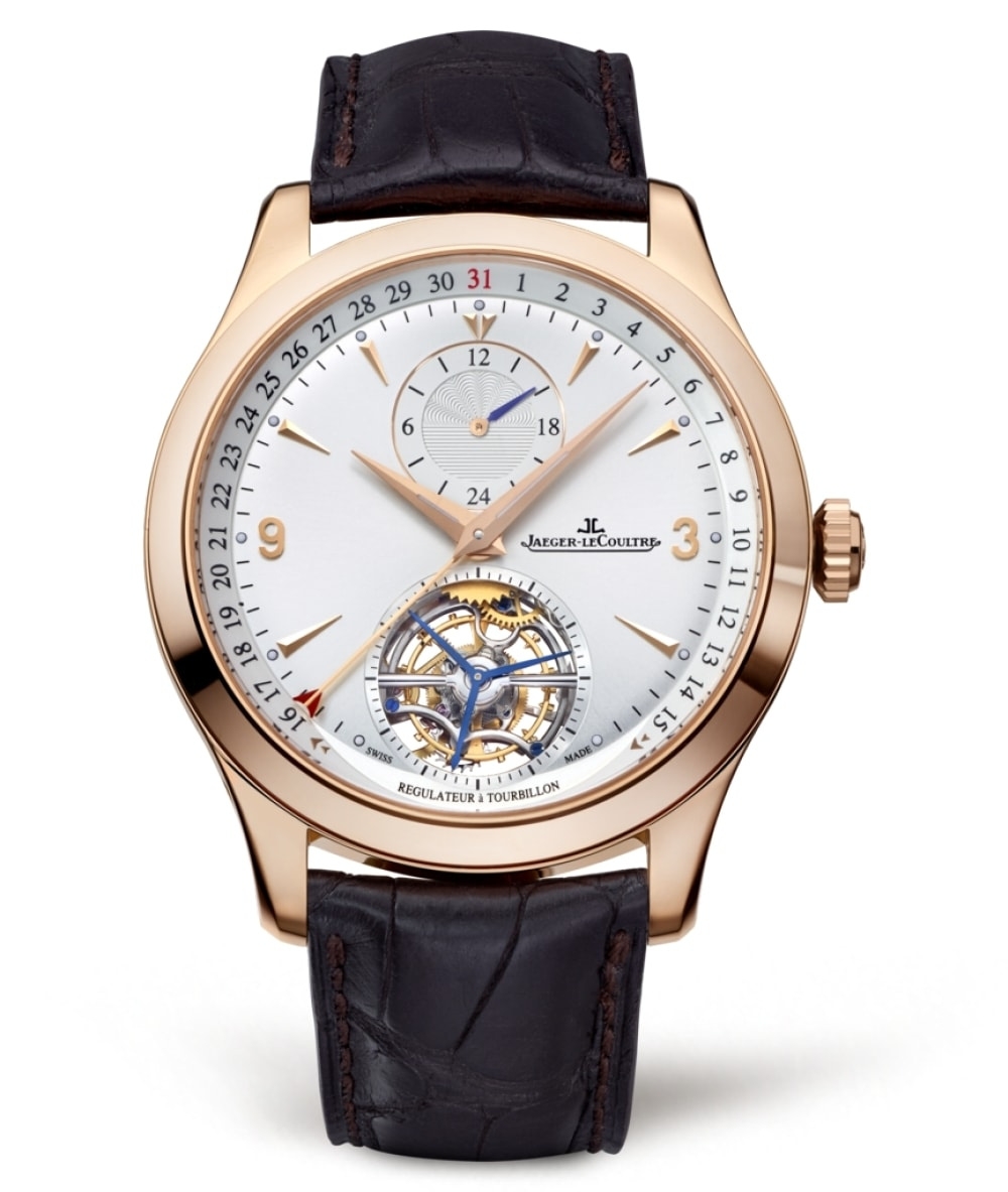 Jaeger-LeCoultre 1562421 : Master Tourbillon Dual Time Pink Gold / Silver / Alligator