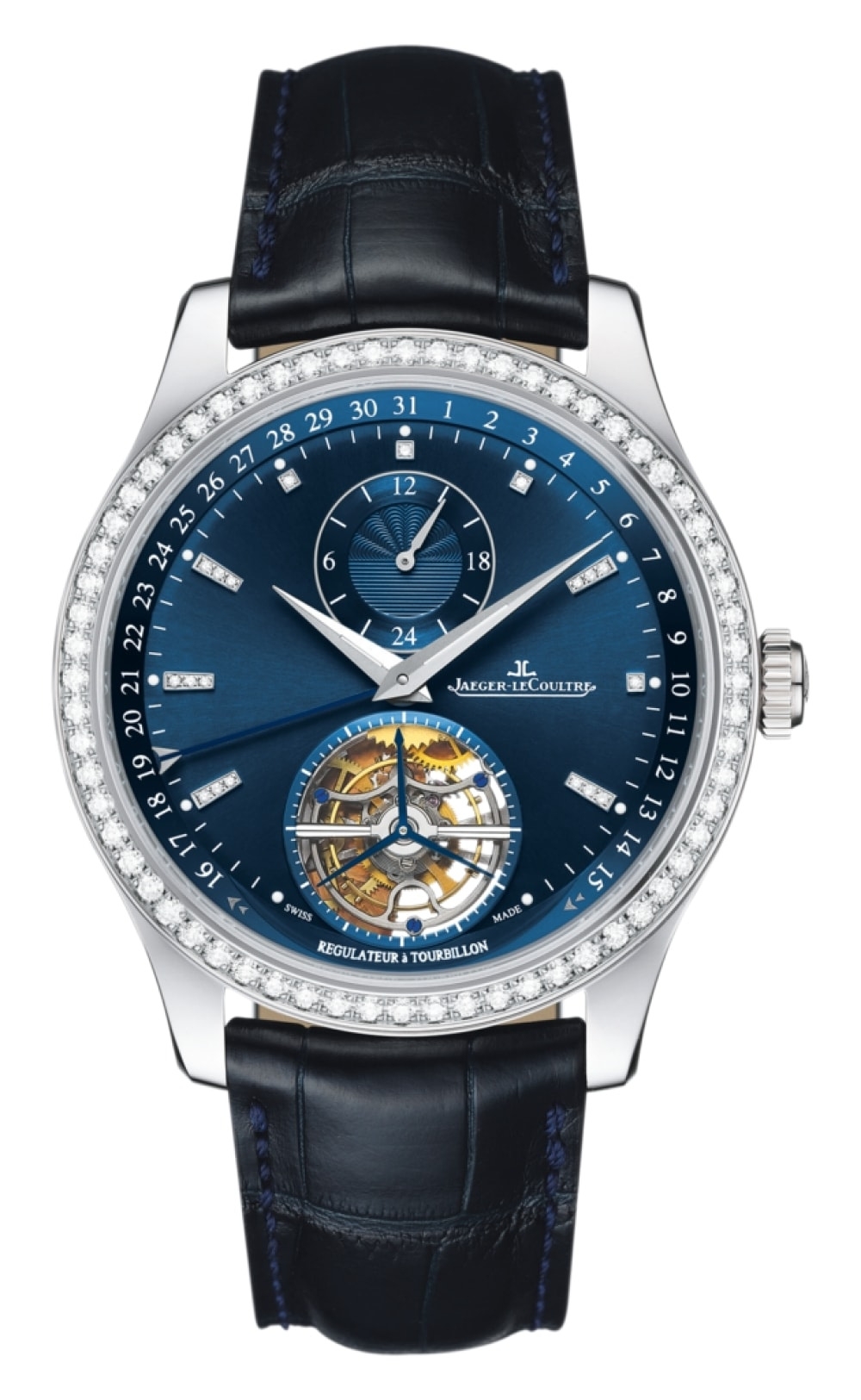 Jaeger-LeCoultre 1563480 : Master Tourbillon White Gold / Diamond / Blue / Alligator