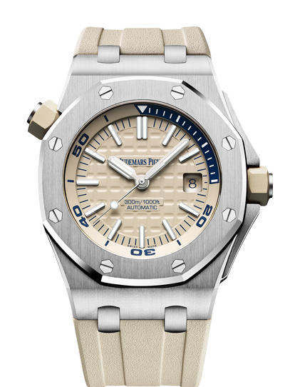 Audemars Piguet 15710ST.OO.A085CA.01 : Royal Oak Offshore Diver Stainless Steel / Beige
