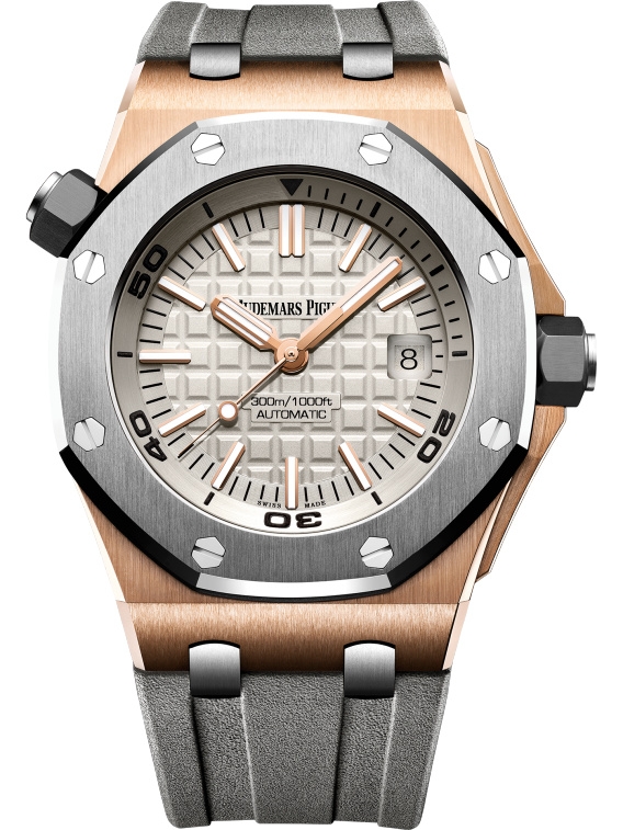 Audemars Piguet 15711OI.OO.A006CA.01 : Royal Oak Offshore Diver Pink Gold / Titanium / Silver
