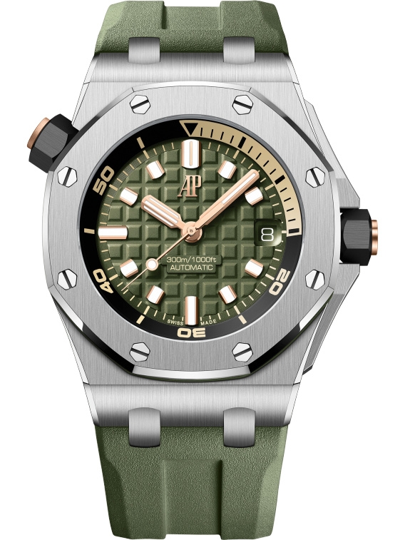 Audemars Piguet 15720ST.OO.A052CA.01 : Royal Oak Offshore Diver Stainless Steel / Green