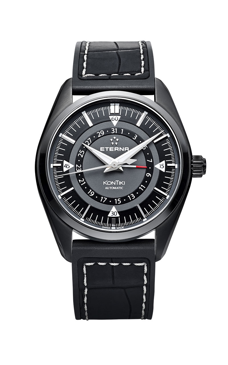 Eterna 1598.43.41.1306 : KonTiki Four-Hands Full Black / Strap