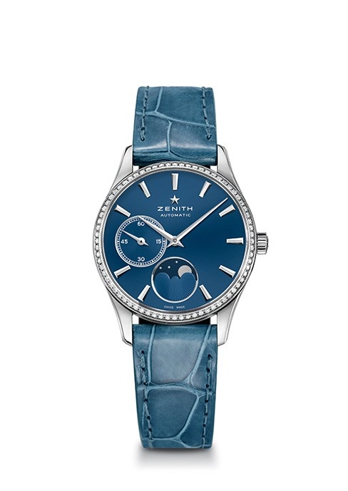 Zenith 16.2310.692/51.C705 : Elite Ultra Thin Lady Moonphase Blue / Diamond