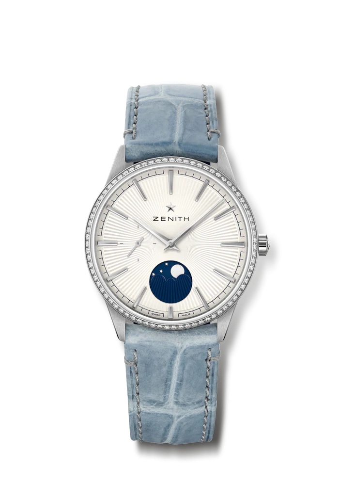 Zenith 16.3200.692/01.C832 : Elite Moon Phase 36 Stainless Steel / Silver