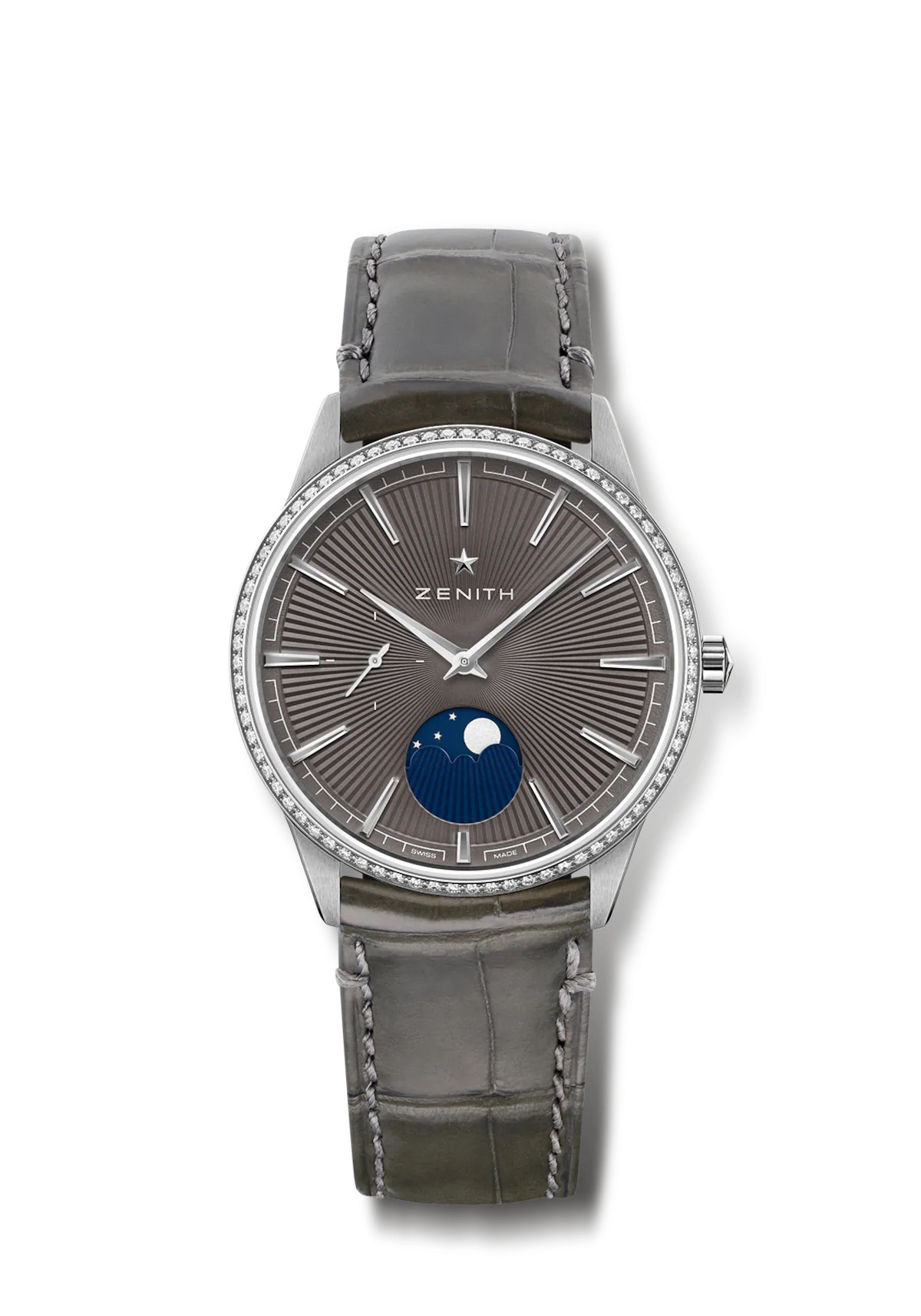 Zenith 16.3200.692/03.C833 : Elite Moon Phase 36 Stainless Steel / Grey