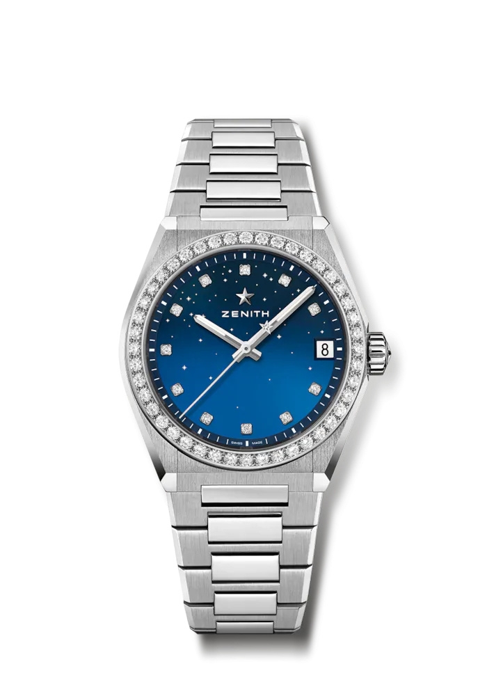 Zenith 16.9200.670/01.MI001 : Defy Midnight Stainless Steel / Diamond / Blue