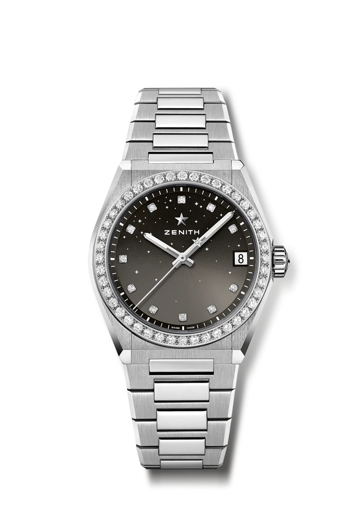 Zenith 16.9200.670/02.MI001 : Defy Midnight Stainless Steel / Diamond / Grey