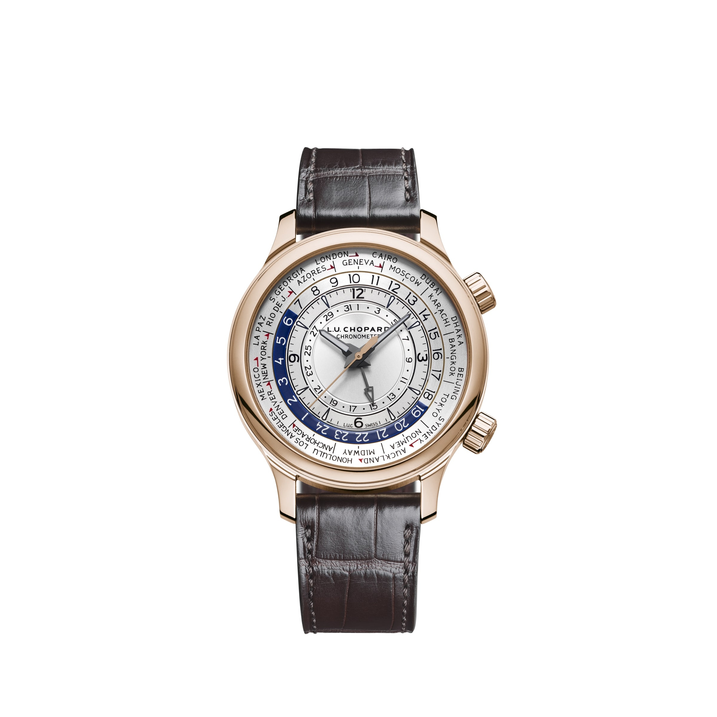 Chopard 161942-5001 : L.U.C Time Traveler One Rose Gold / Silver