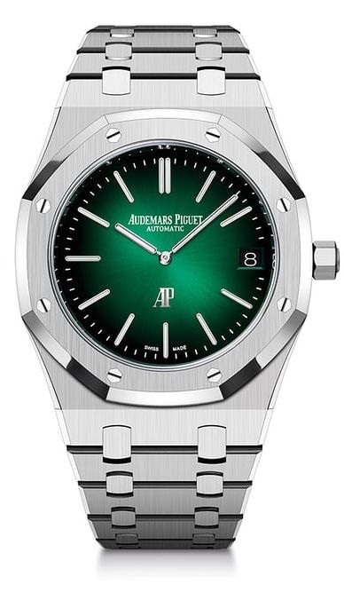 Audemars Piguet 16202PT.OO.1240PT.01 : Royal Oak Extra-Thin Platinum / Green / 50th Anniversary