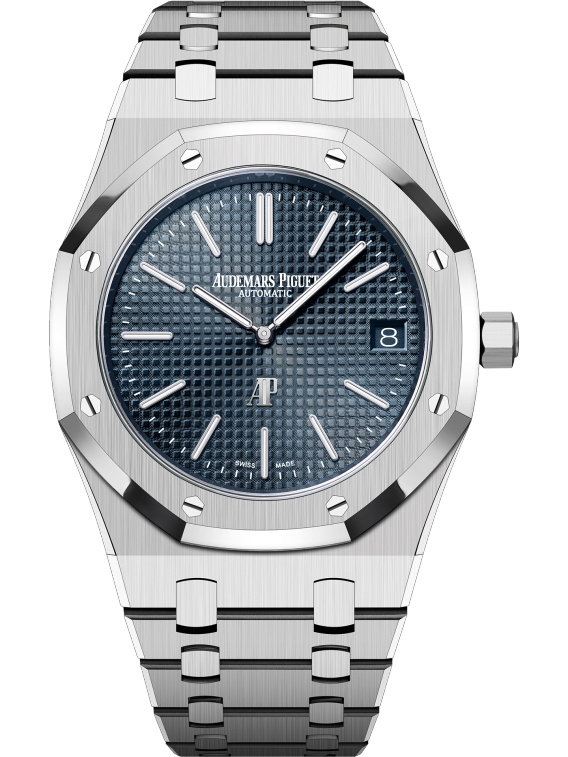 Audemars Piguet 16202ST.OO.1240ST.01 : Royal Oak Extra-Thin Stainless Steel / Blue / 50th Anniversary