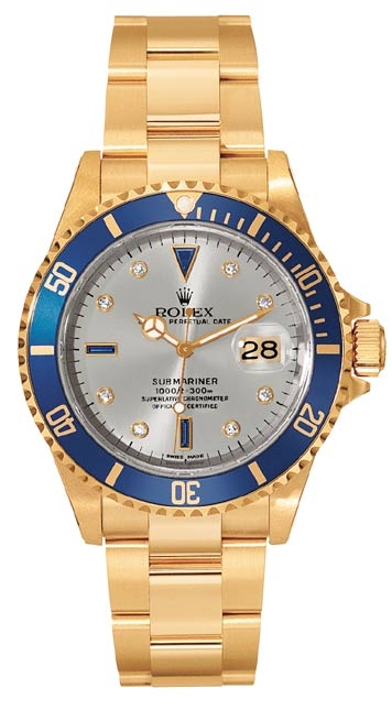Rolex 16618 Silver Serti : Submariner 16618 Silver Serti