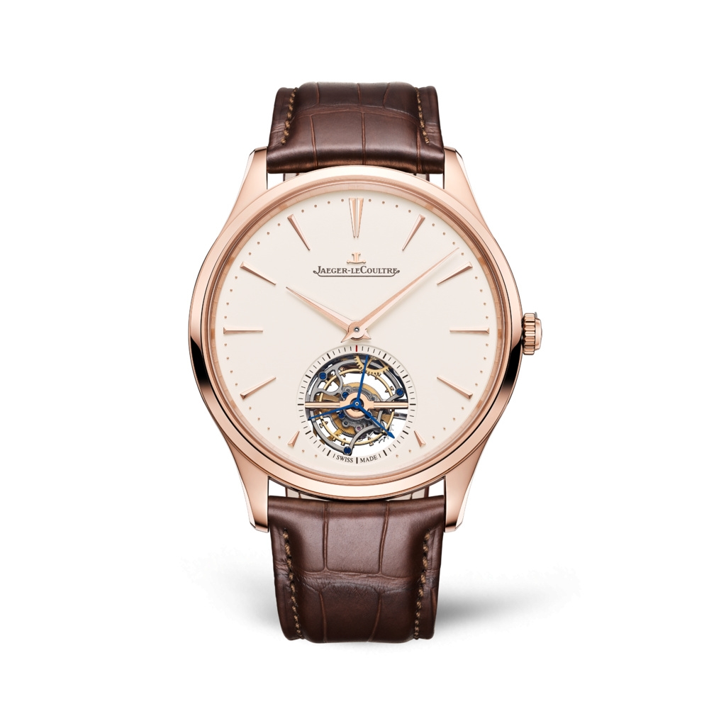 Jaeger-LeCoultre 1682410 : Master Ultra Thin Tourbillon Pink Gold / Eggshell / Alligator