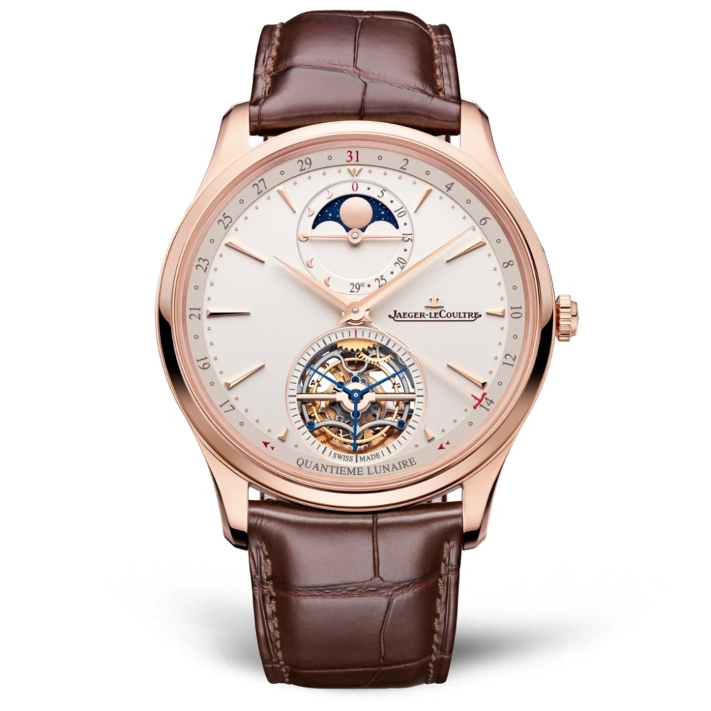 Jaeger-LeCoultre 1692410 : Master Ultra Thin Tourbillon Moon Pink Gold / Eggshell / Alligator