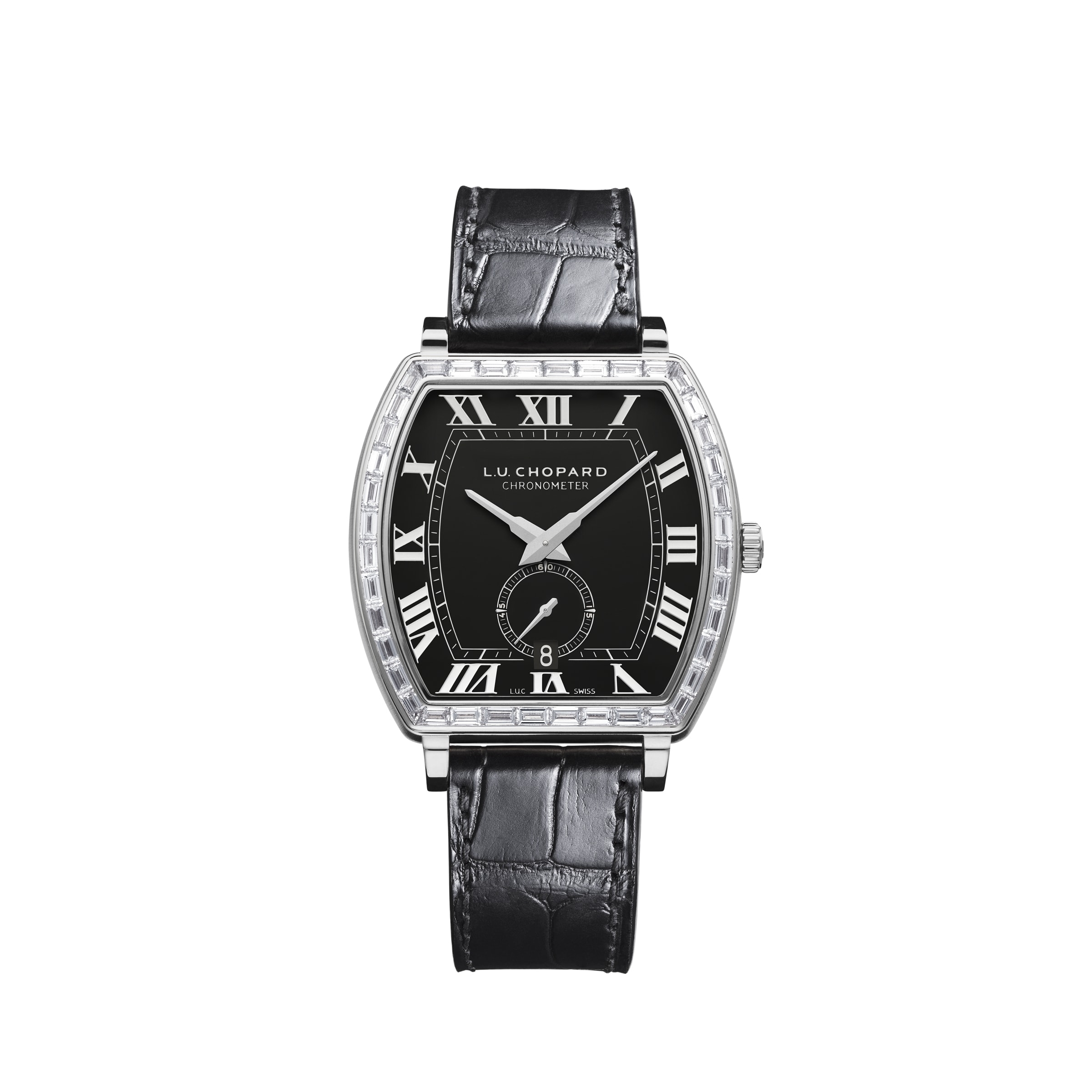 Chopard 172296-1001 : L.U.C. Heritage Grand Crux White Gold - Baguette / Black