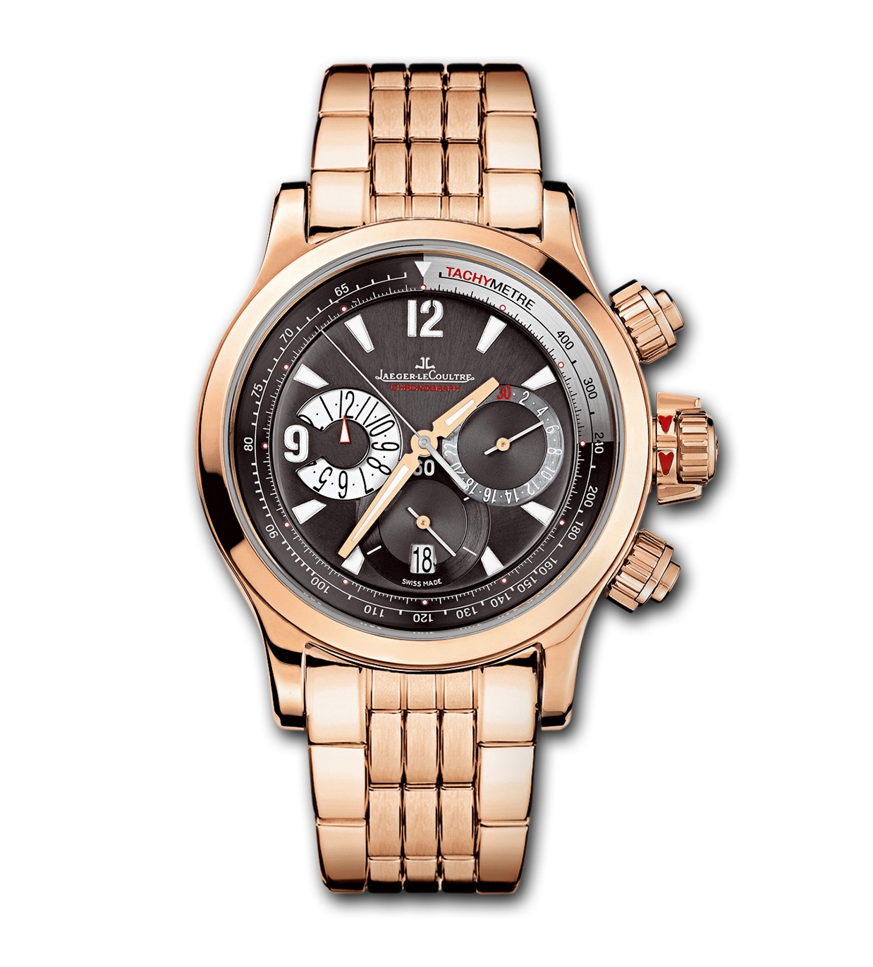 Jaeger-LeCoultre 1752140 : Master Compressor Chronograph Pink Gold Bracelet Grey